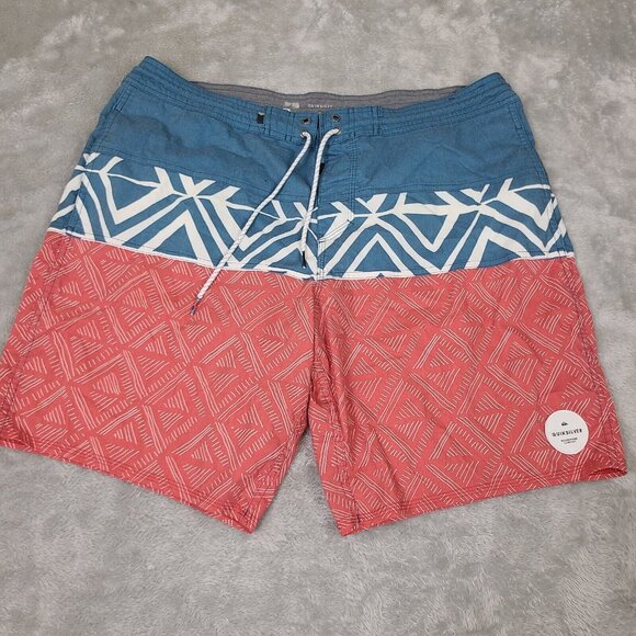 Men Quicksliver Panel Print Beachshort BoardShorts Size 36‎ - Picture 1 of 12